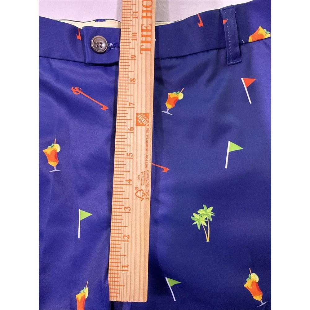 Loudmouth Golf  Shorts Men's 40 DRINKS PALM TREES HAWAIIAN NAVY ALOHA